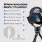 IRIS USA WOOZOO 3.5" Cordless Portable Personal Fan with Flexible Tripod Stand, 10-Hour Runtime, 360° Tilt, 3 Speeds, LED Light, Black